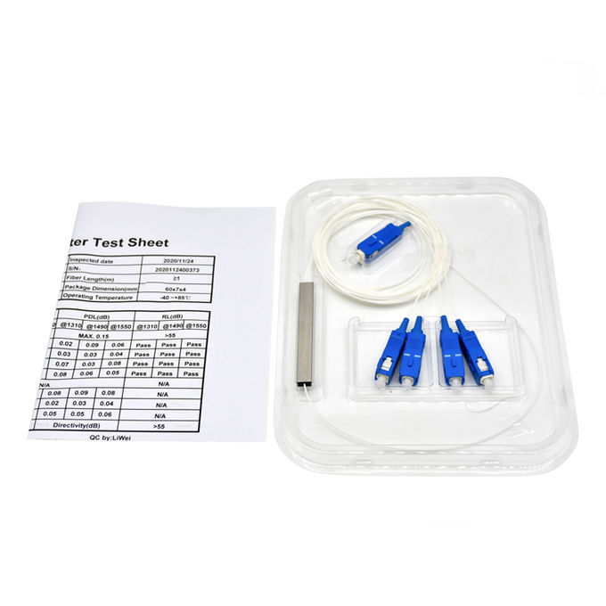 FTTX 1x4 SC/UPC PLC 4 Way Optical Splitter 1